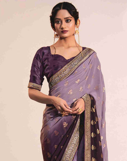 Wine Georgette Weaving Saree