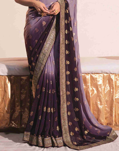 Wine Georgette Weaving Saree