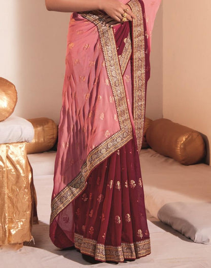 Pink Georgette Saree | Leemboodi