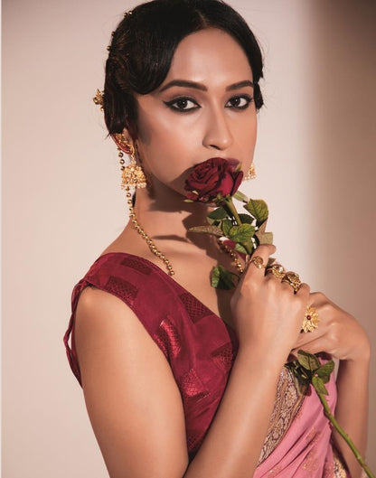 Pink Georgette Saree | Leemboodi