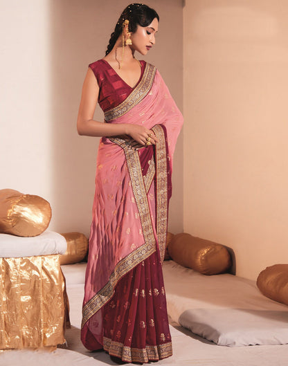 Pink Georgette Saree | Leemboodi