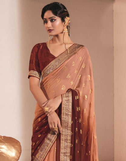Maroon Georgette Saree | Leemboodi
