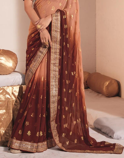 Maroon Georgette Saree | Leemboodi