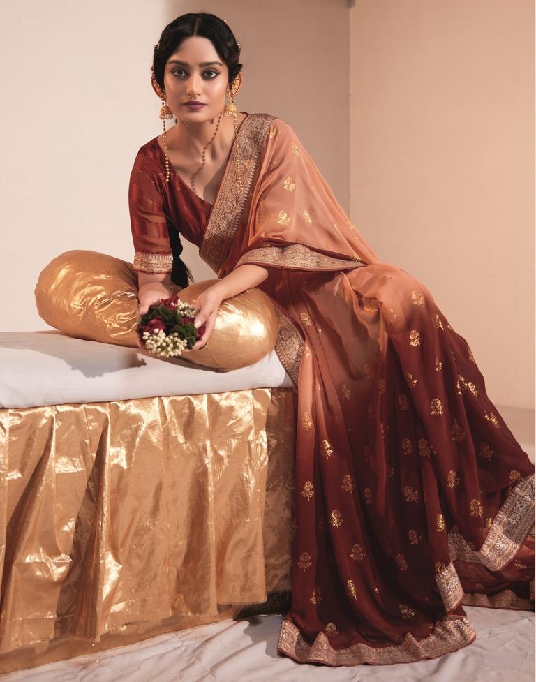 Maroon Georgette Saree | Leemboodi