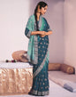 Teal Georgette Saree | Leemboodi
