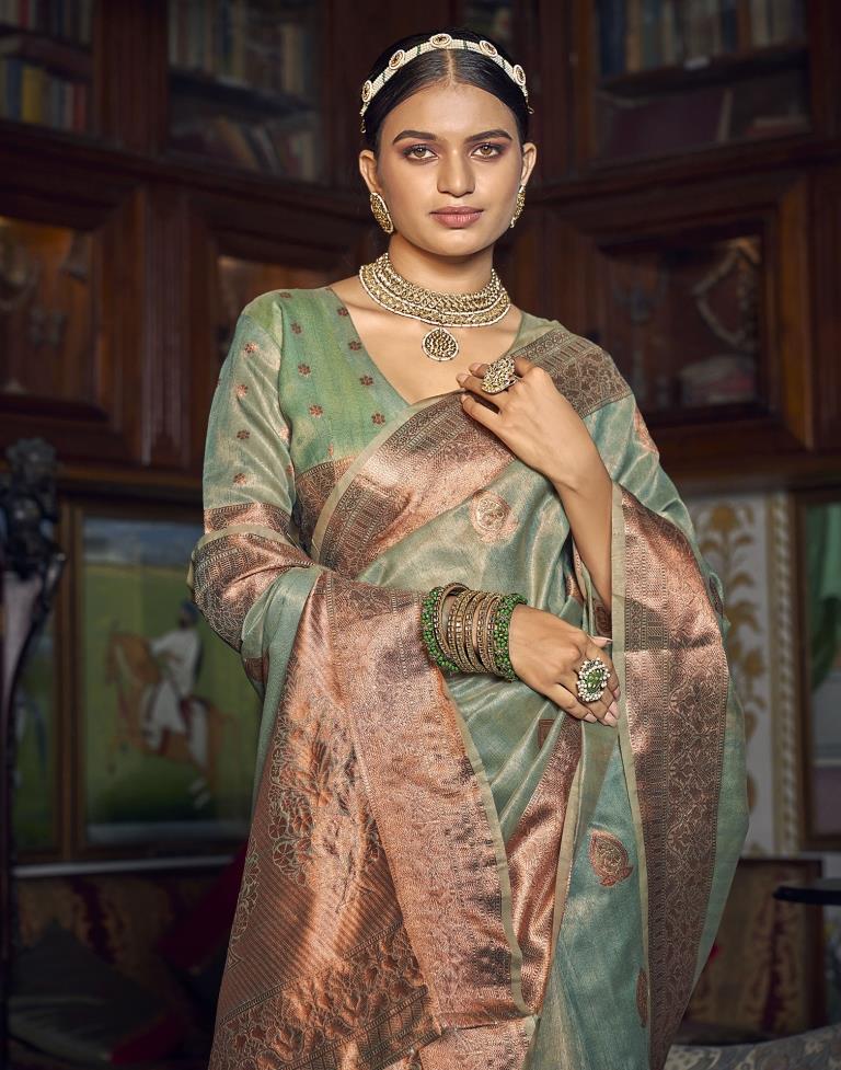 Light Green Silk Saree | Leemboodi
