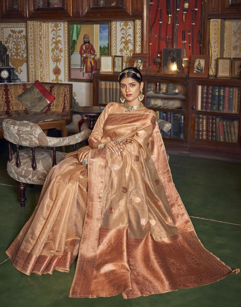 Light Brown Silk Saree | Leemboodi