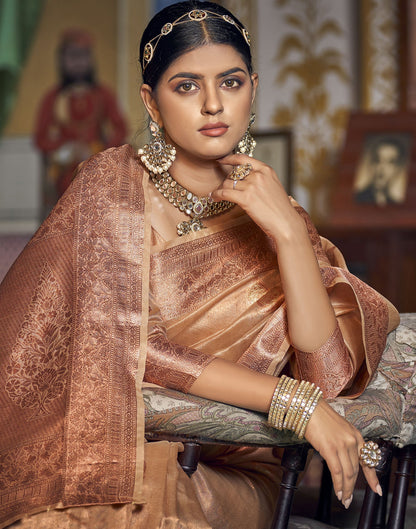 Light Brown Silk Saree | Leemboodi