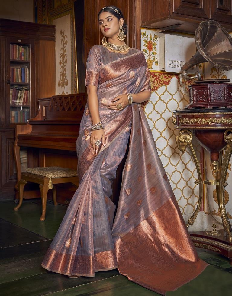 Grey Silk Saree | Leemboodi