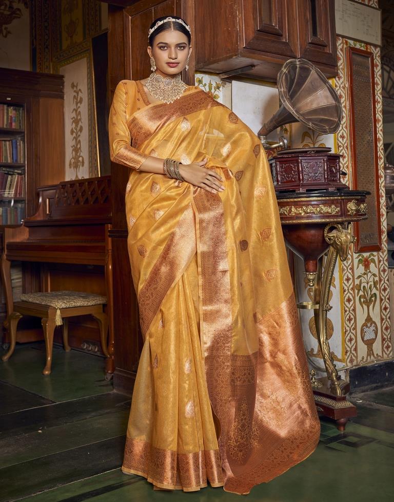 Yellow Silk Saree | Leemboodi