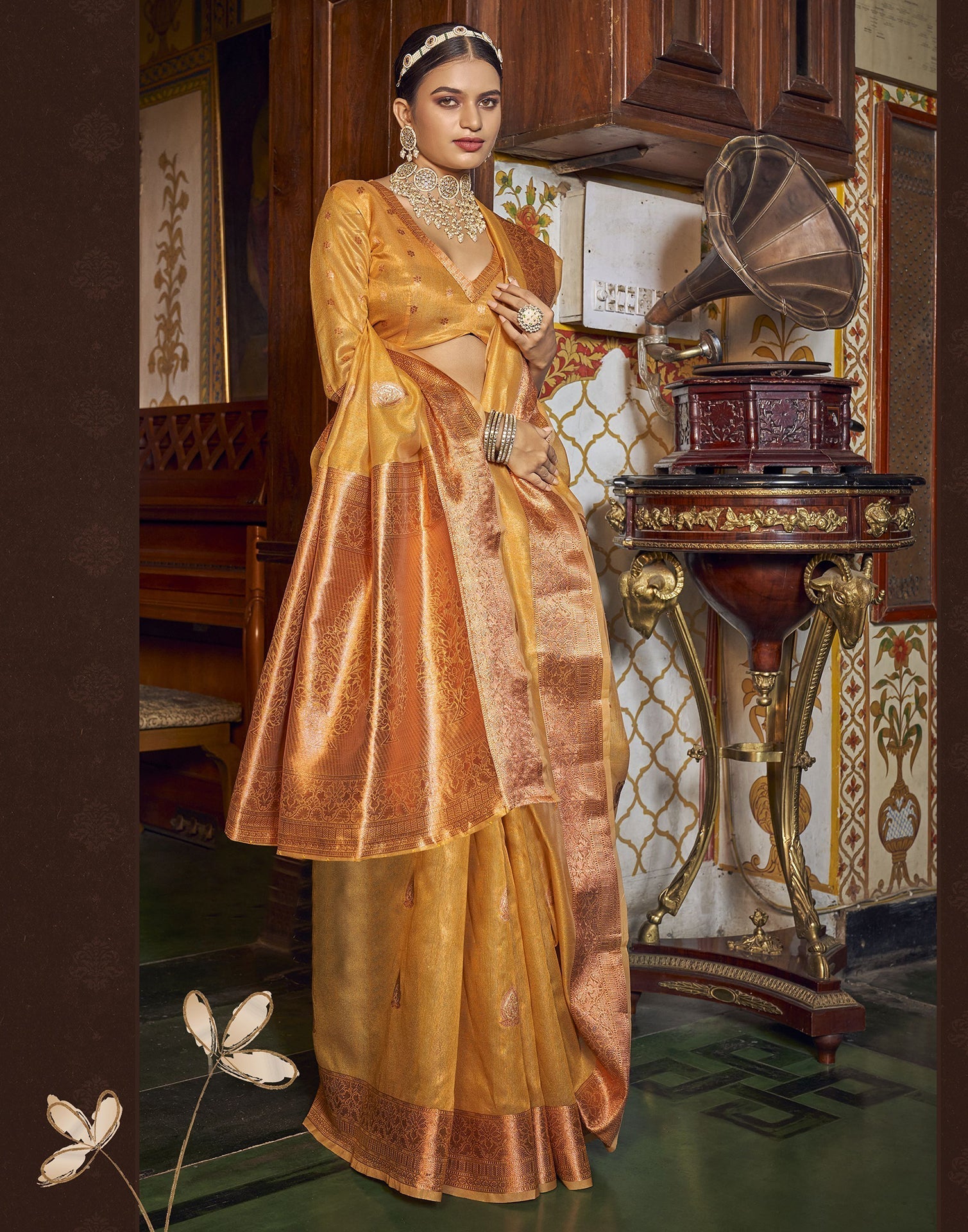 Yellow Silk Saree | Leemboodi