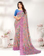 Light Purple Georgette Printed Saree
