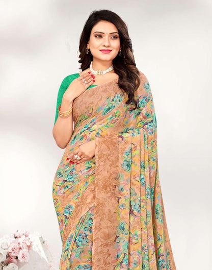 Light Brown Georgette Saree | Leemboodi