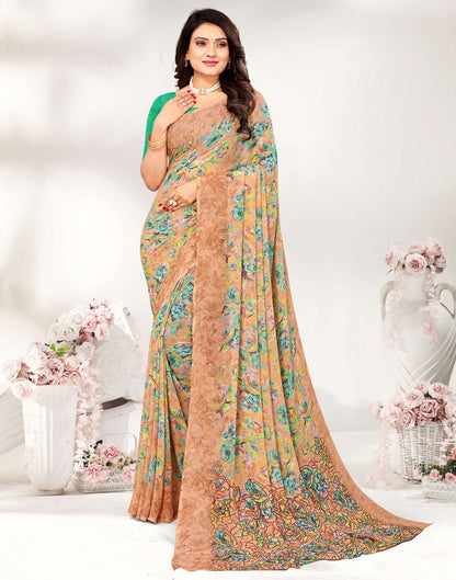 Light Brown Georgette Saree | Leemboodi