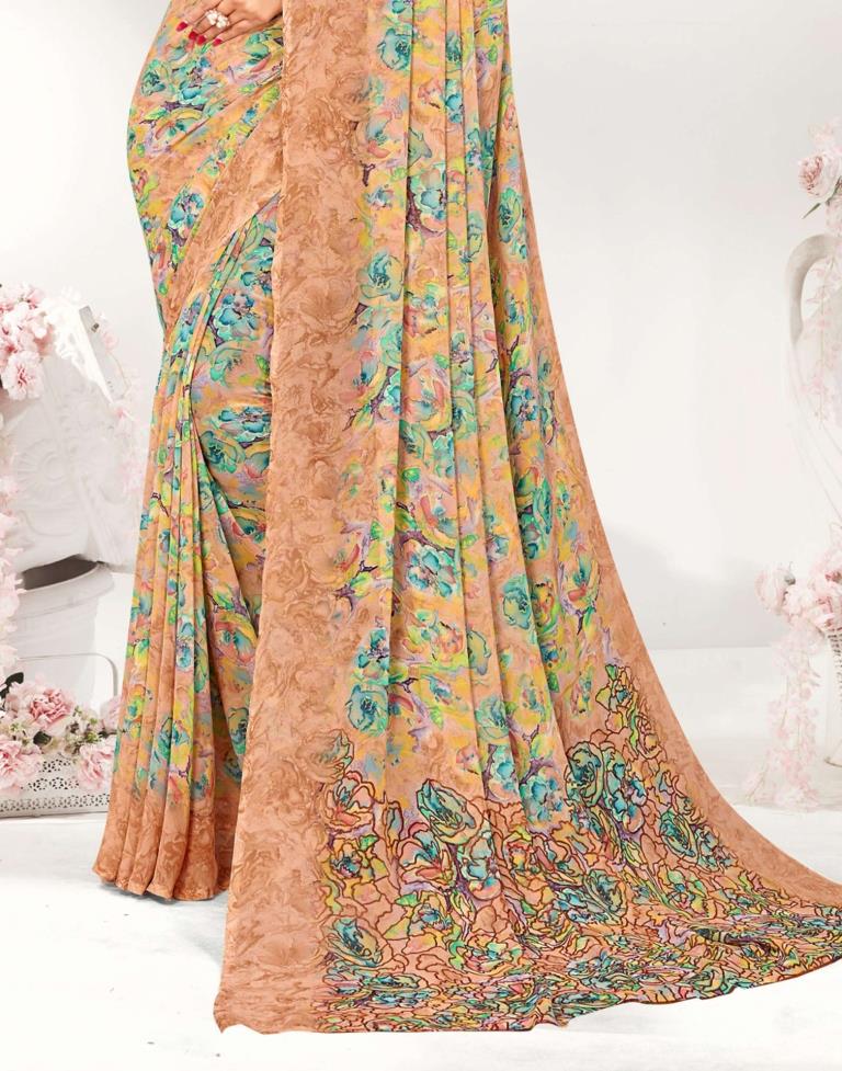 Light Brown Georgette Saree | Leemboodi