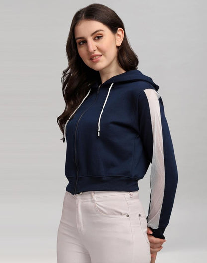 Navy Blue Cotton Hoodie | Sudathi