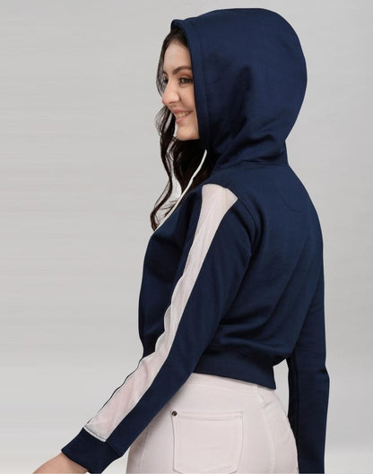 Navy Blue Cotton Hoodie | Sudathi