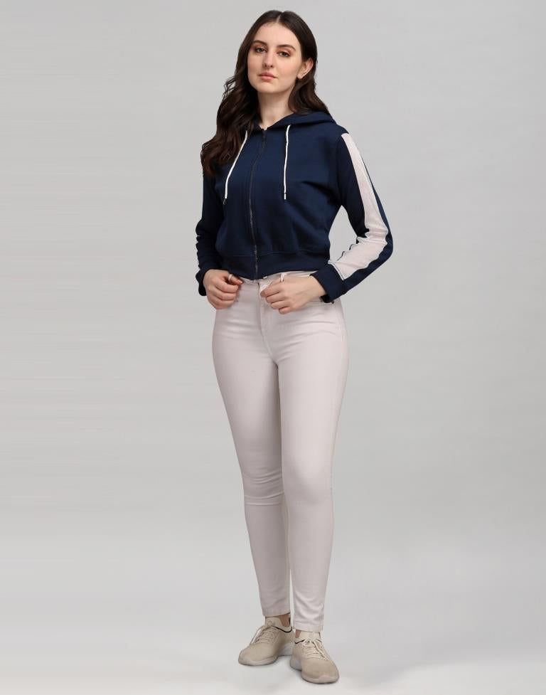 Navy Blue Cotton Hoodie | Sudathi