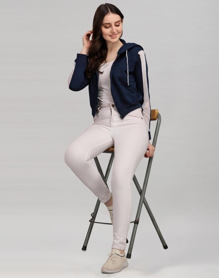 Navy Blue Cotton Hoodie | Sudathi