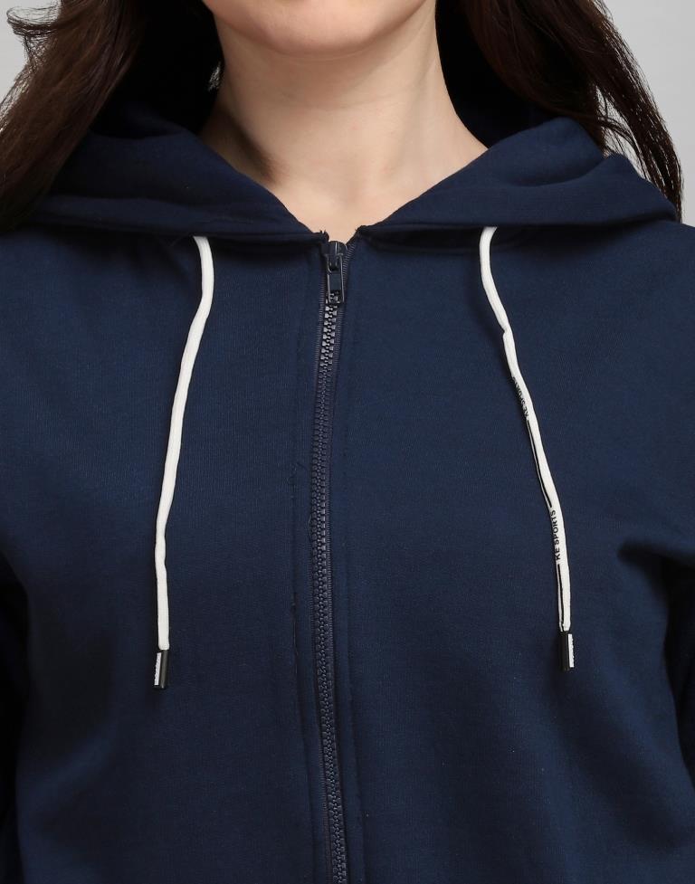 Navy Blue Cotton Hoodie | Sudathi