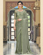 Dusty Green Embroidery Silk Saree | Leemboodi