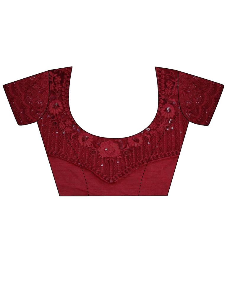 Red Chiffon Saree | Leemboodi