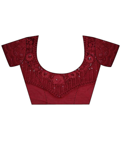 Red Chiffon Saree | Leemboodi