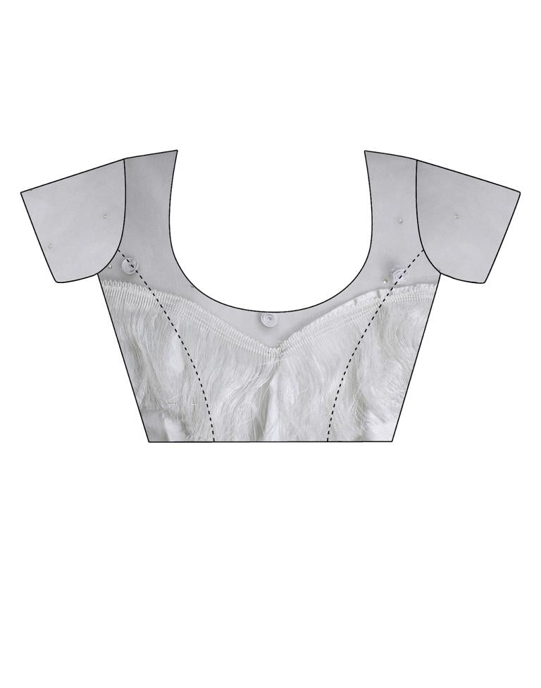 White Georgette Saree | Leemboodi