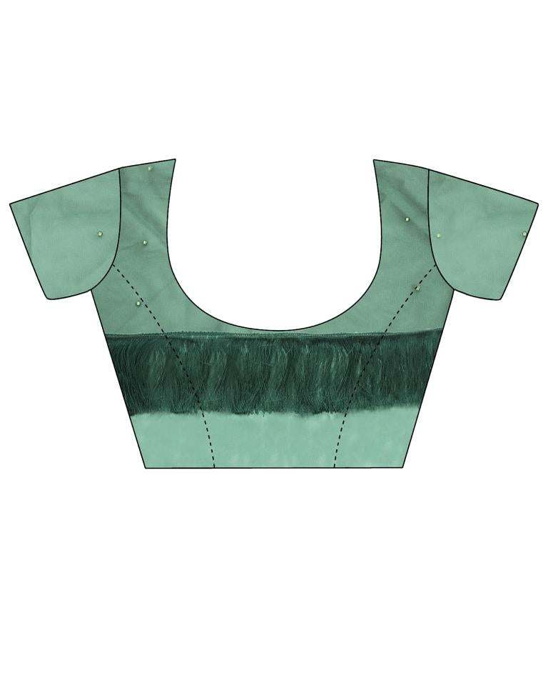 Dusty Green Georgette Saree | Leemboodi