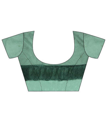 Dusty Green Georgette Saree | Leemboodi