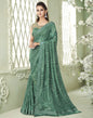 Dusty Green Georgette Saree | Leemboodi