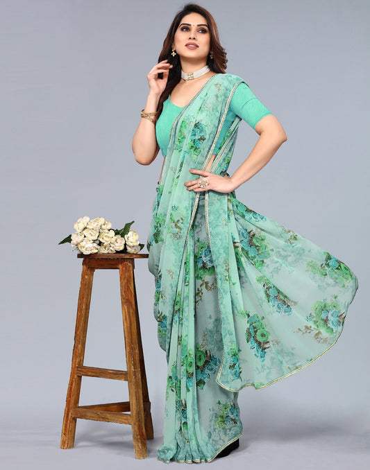 Sea Green Georgette Saree | Sudathi