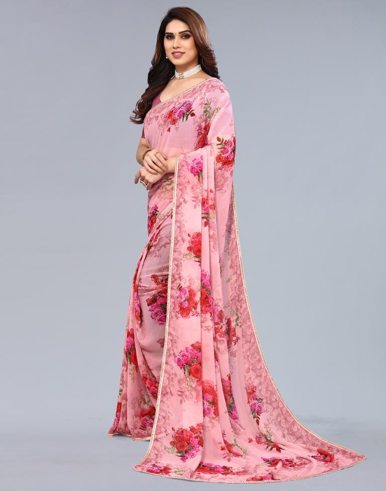 Light Pink Georgette Saree | Sudathi