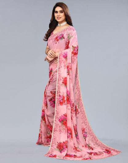 Light Pink Georgette Saree | Sudathi