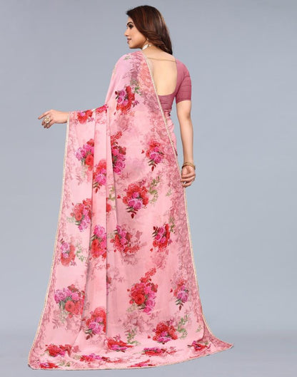 Light Pink Georgette Saree | Sudathi