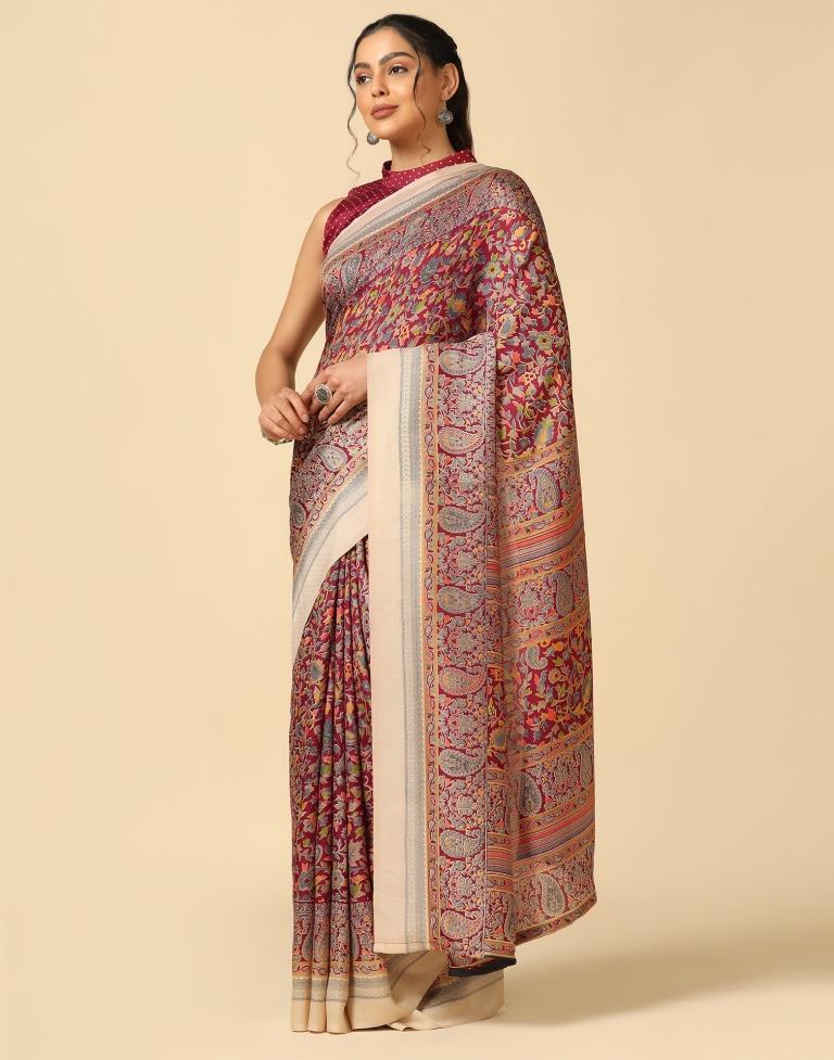 Maroon Silk Saree | Sudathi