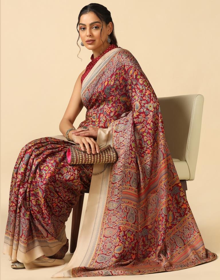 Maroon Silk Saree | Sudathi