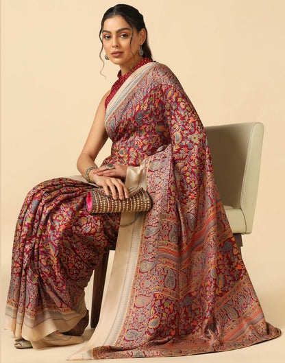 Maroon Silk Saree | Sudathi