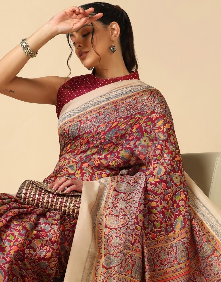 Maroon Silk Saree | Sudathi