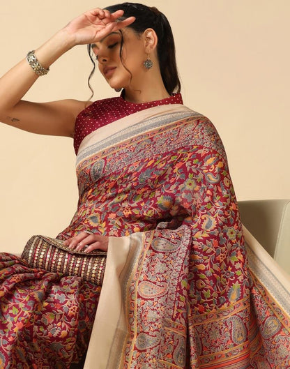 Maroon Silk Saree | Sudathi