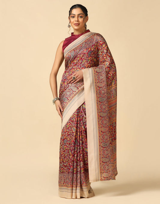 Maroon Silk Saree | Sudathi