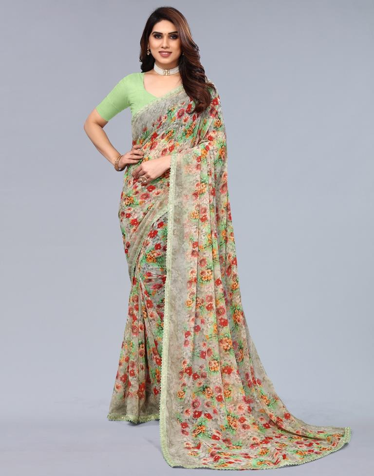 Light Green Georgette Saree | Sudathi