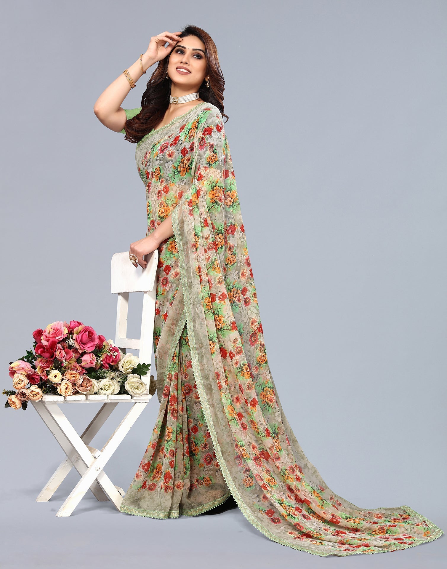 Light Green Georgette Saree | Sudathi