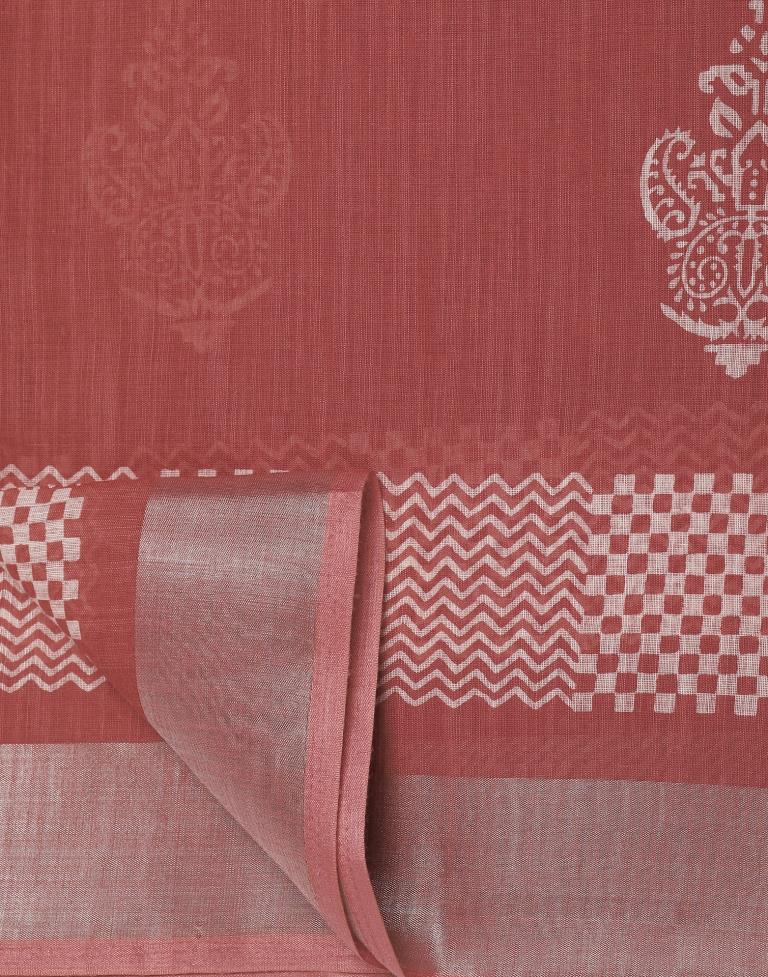 Dusty Pink Cotton Saree | Leemboodi