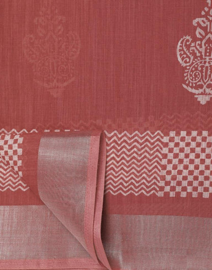 Dusty Pink Cotton Saree | Leemboodi