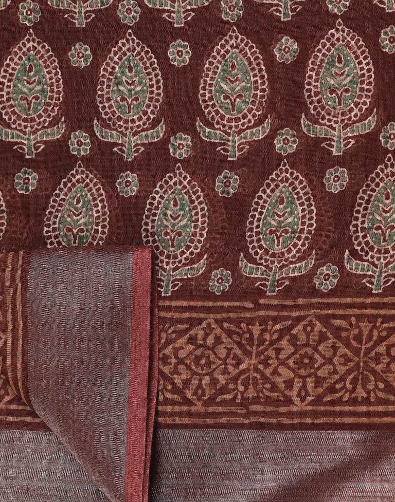Brown Cotton Saree | Leemboodi