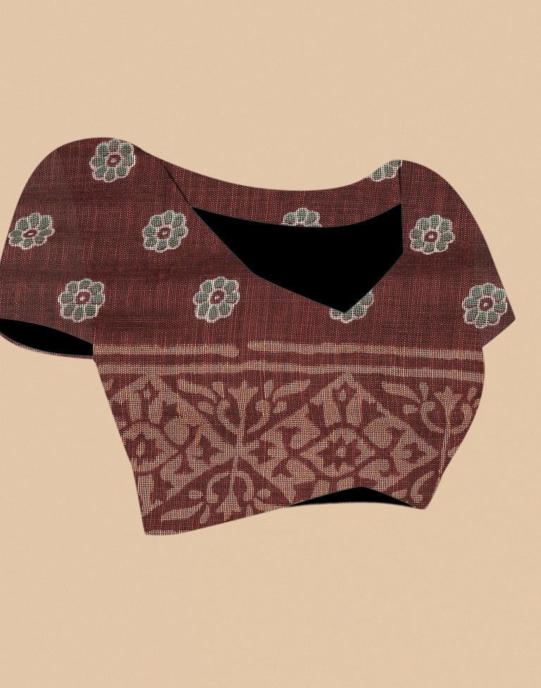 Brown Cotton Saree | Leemboodi