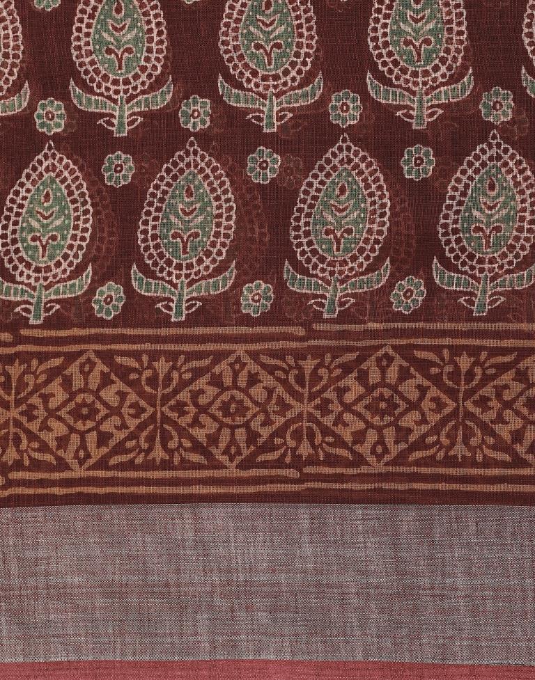 Brown Cotton Saree | Leemboodi