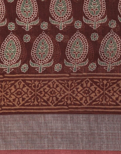 Brown Cotton Saree | Leemboodi