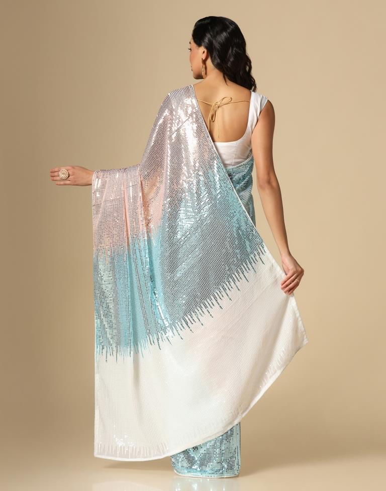 White Georgette Saree | Leemboodi